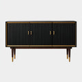 Czarna komoda MDF z ryflowanymi frontami 160 x 40 x 85 cm