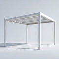 Biała aluminiowa pergola ogrodowa 300 x 300 x 230 cm z lamelowym dachem