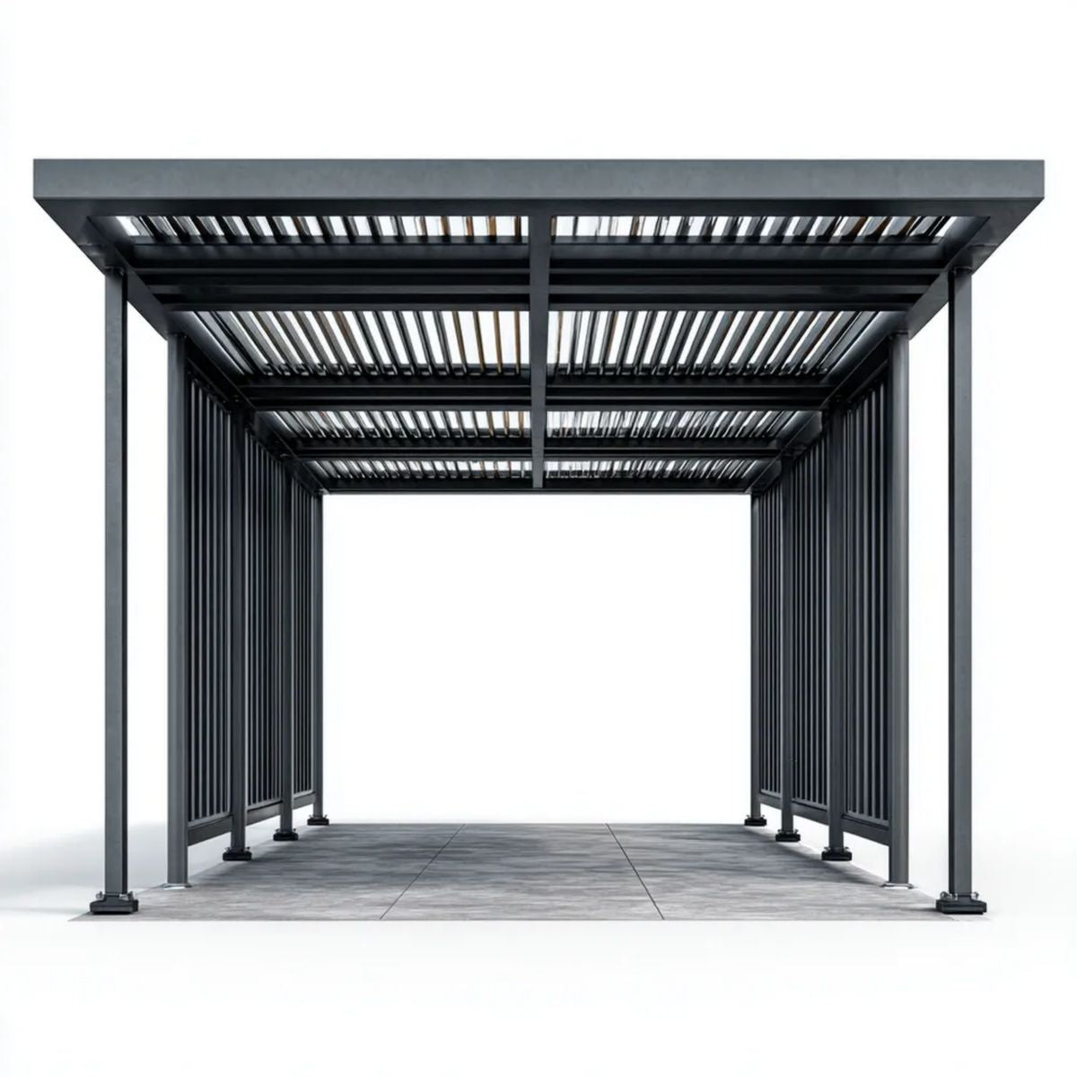 Aluminiowa pergola ogrodowa antracytowa 400 x 300 x 230 cm z dachem listwowym