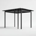 Czarna stalowa pergola ogrodowa 300 x 300 x 230 cm z dachem lamelowym