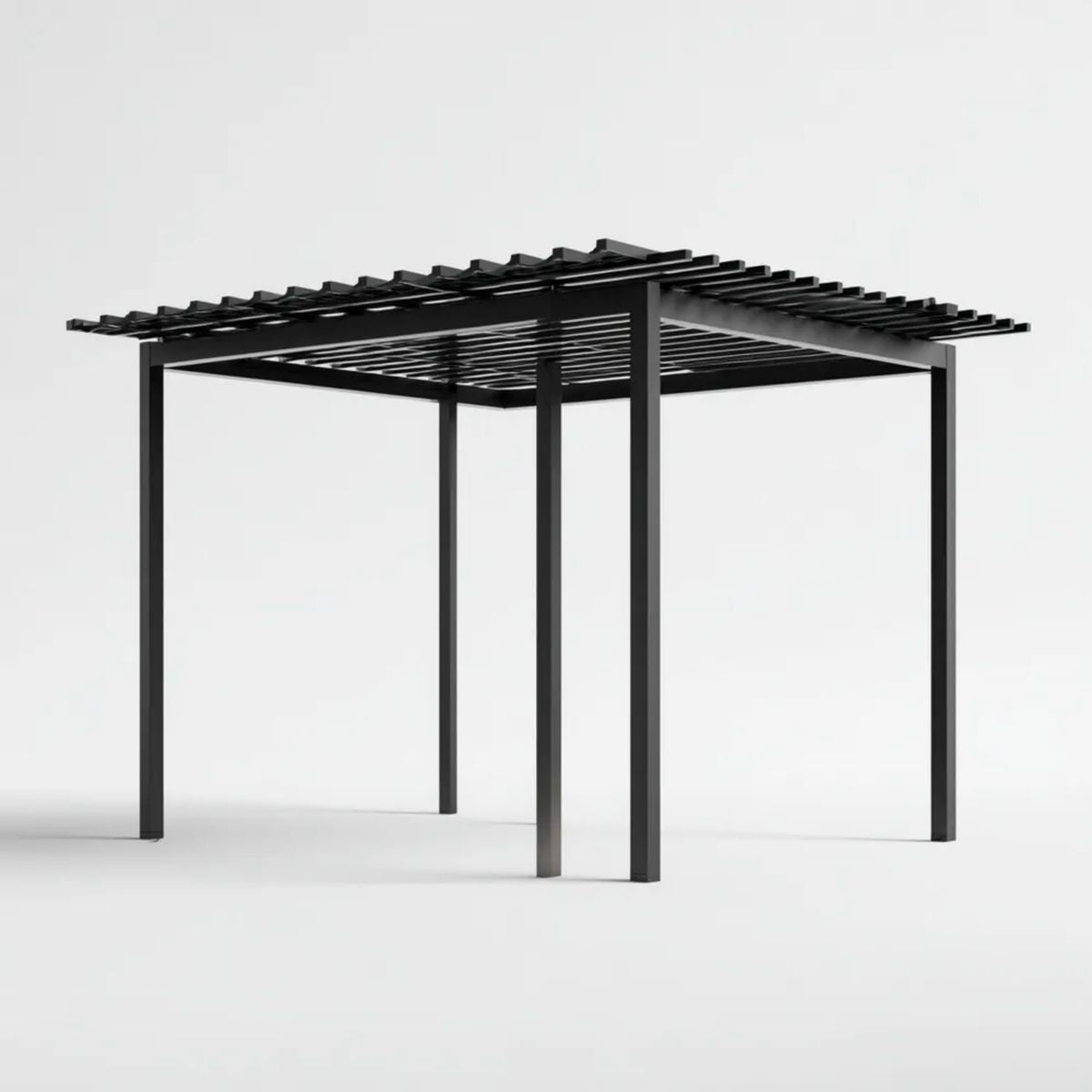 Czarna stalowa pergola ogrodowa 300 x 300 x 230 cm z dachem lamelowym