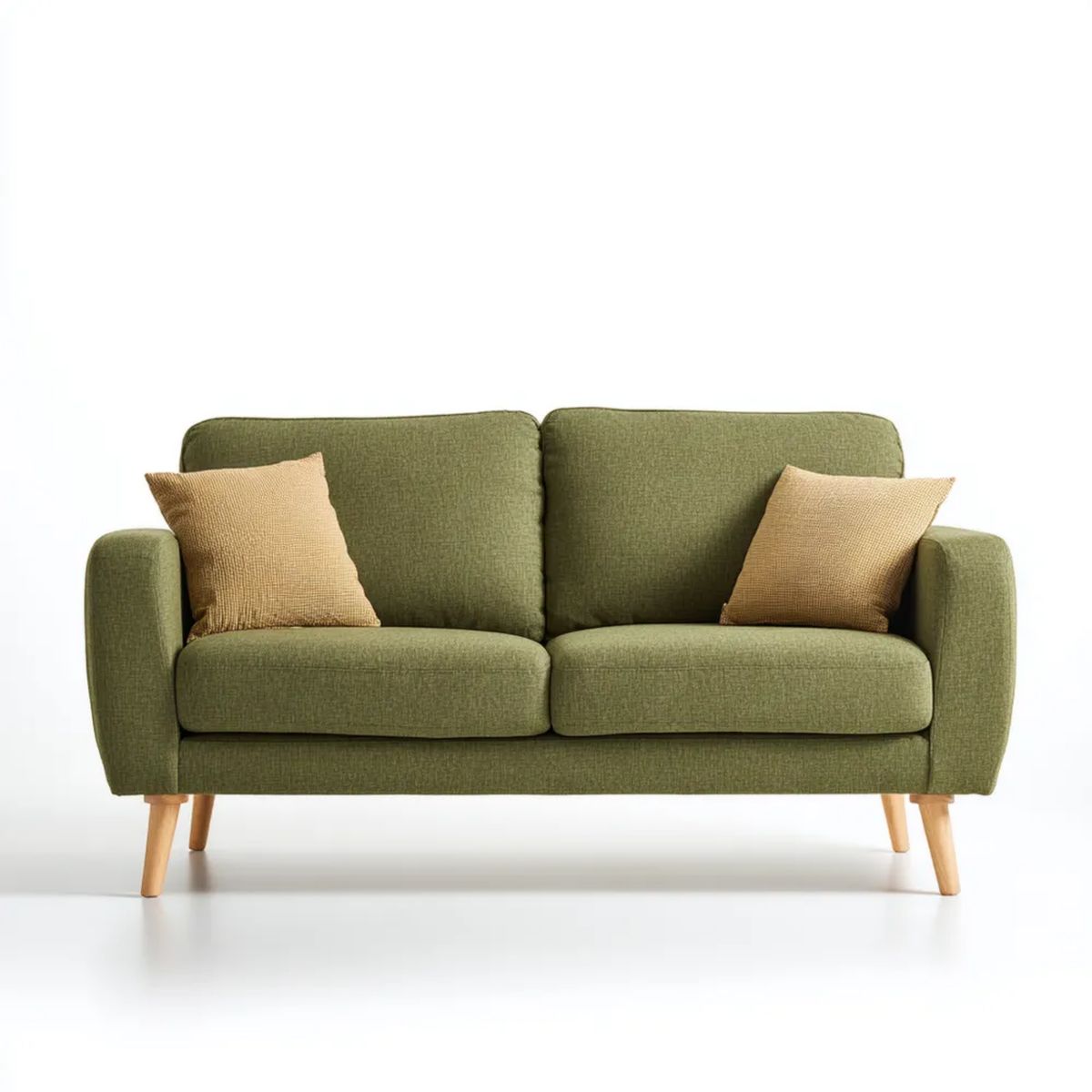 Zielona sofa dwuosobowa z tapicerką poliestrową 160 x 85 x 86 cm