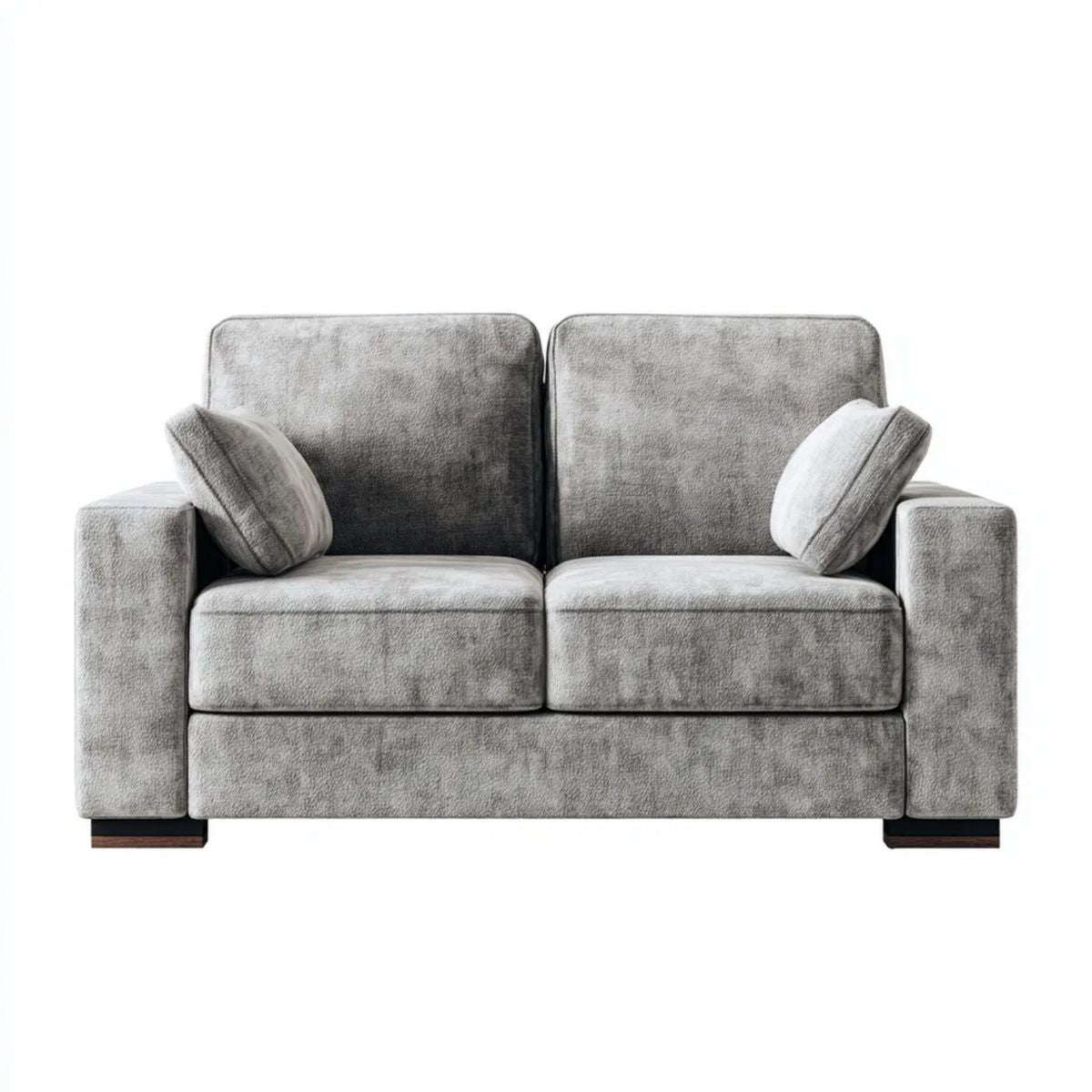 Sofa dwuosobowa z poliestru, szara, 160 x 90 x 90 cm