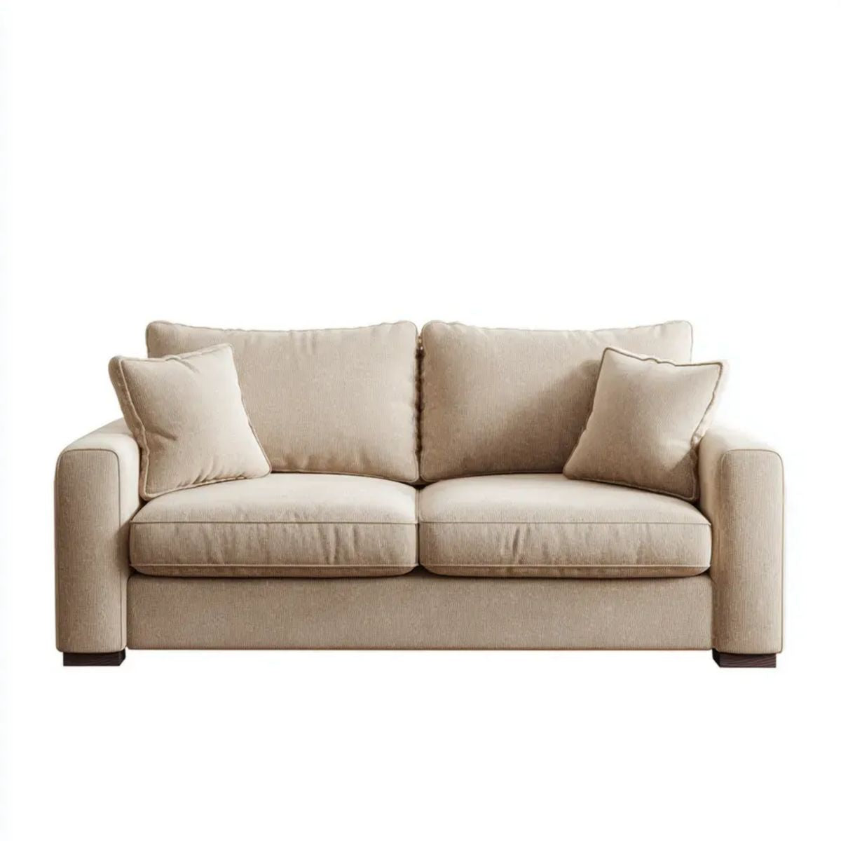 Beżowa sofa 2-osobowa z tapicerką poliestrową 180 × 90 × 85 cm