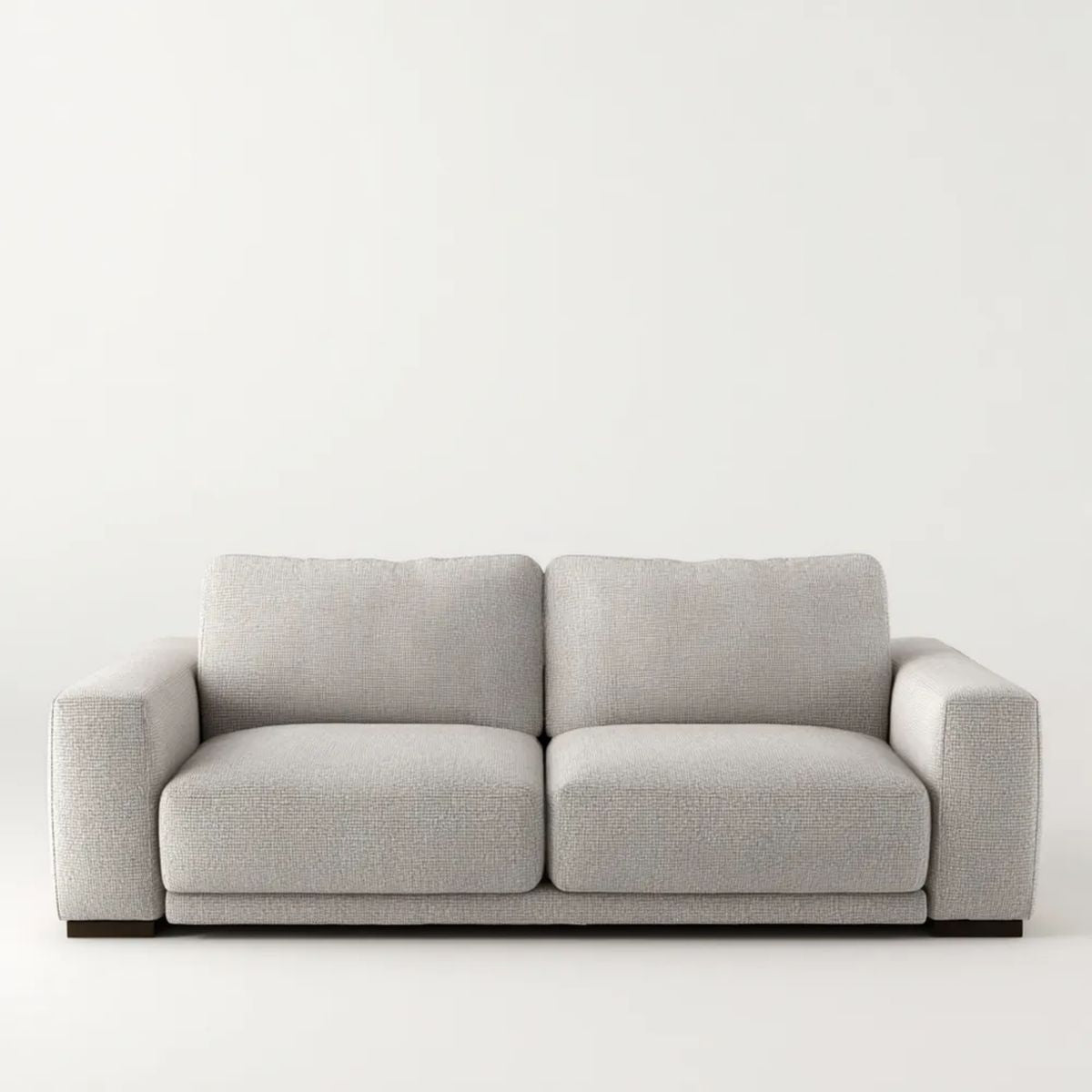 Sofa 2-osobowa jasnoszara z tapicerką poliestrową, 180 × 90 × 82 cm