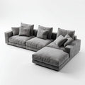 Szara sofa narożna z szezlongiem z poliestru 300 × 200 × 85 cm, prawostronna