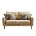 Beżowa sofa dwuosobowa z mikrofibry, 160 x 85 x 85 cm