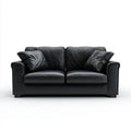 Sofa dwuosobowa czarna z tapicerką PU, 170 × 90 × 85 cm