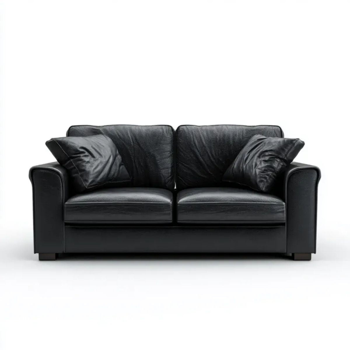 Sofa dwuosobowa czarna z tapicerką PU, 170 × 90 × 85 cm