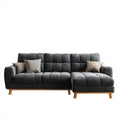 Prawostronna sofa narożna w kształcie L grafitowa z tapicerką poliestrową 260 × 160 × 88 cm