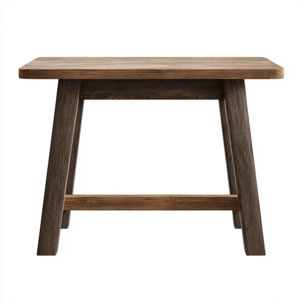 Drewniany stolik boczny brązowy z litego drewna kauczukowego 60 x 35 x 45 cm prostokątny