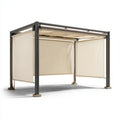 Aluminiowa pergola ogrodowa z rozsuwanym dachem i 3 roletami bocznymi 300 × 300 × 220 cm, antracytowo-kremowa