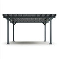 Stalowa pergola ogrodowa antracytowa z lamelowym dachem 400 x 300 x 230 cm