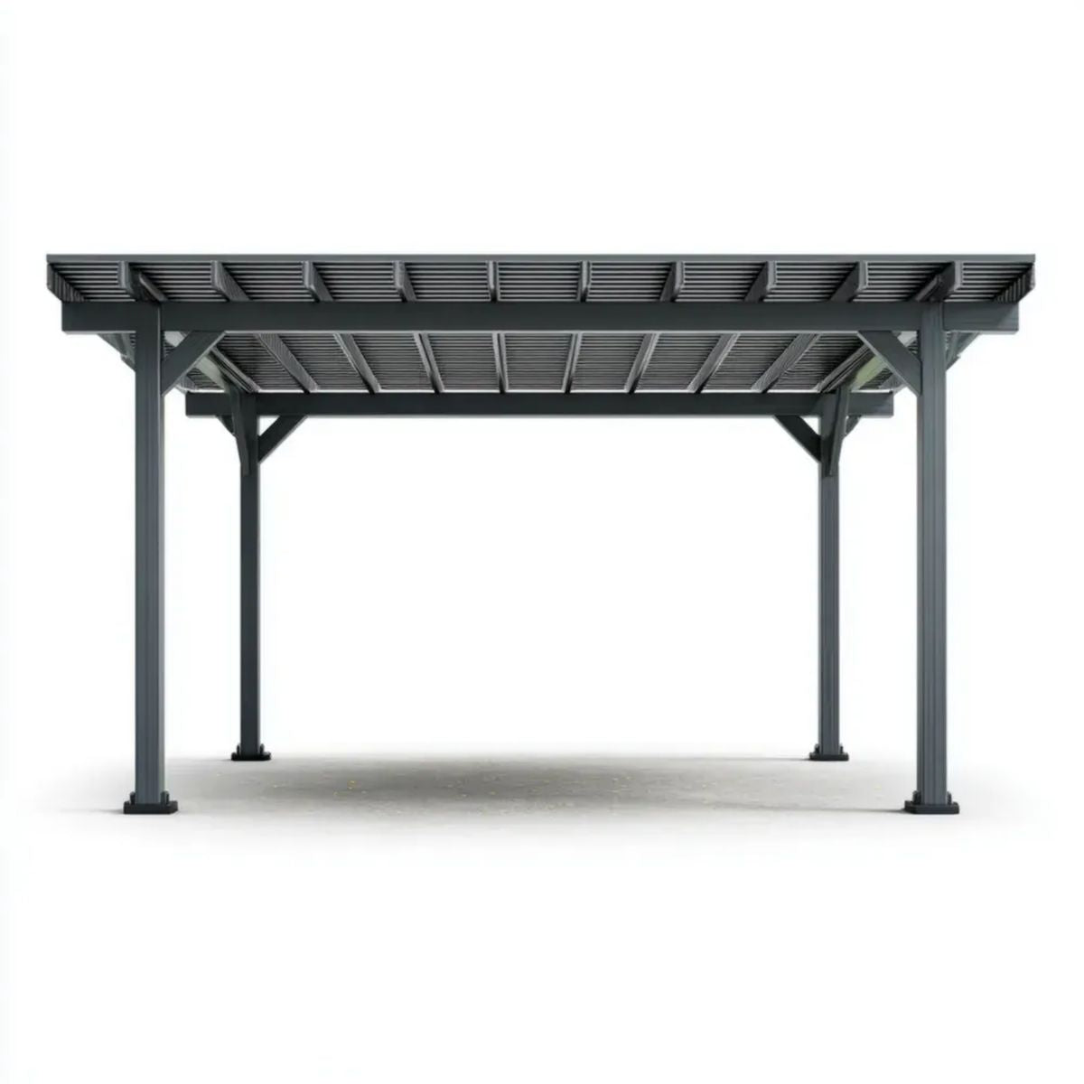 Stalowa pergola ogrodowa antracytowa z lamelowym dachem 400 x 300 x 230 cm