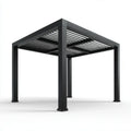 Czarna pergola ogrodowa aluminiowa 300 × 300 × 230 cm z dachem lamelowym