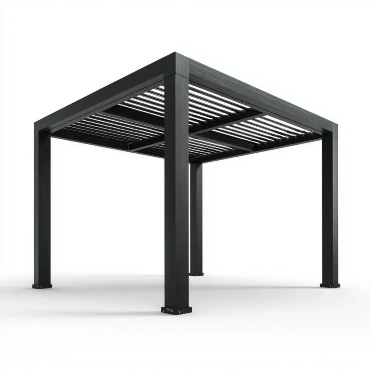 Czarna pergola ogrodowa aluminiowa 300 × 300 × 230 cm z dachem lamelowym
