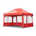 Składany namiot ogrodowy stalowy PE PVC czerwony 600 x 300 x 255 cm