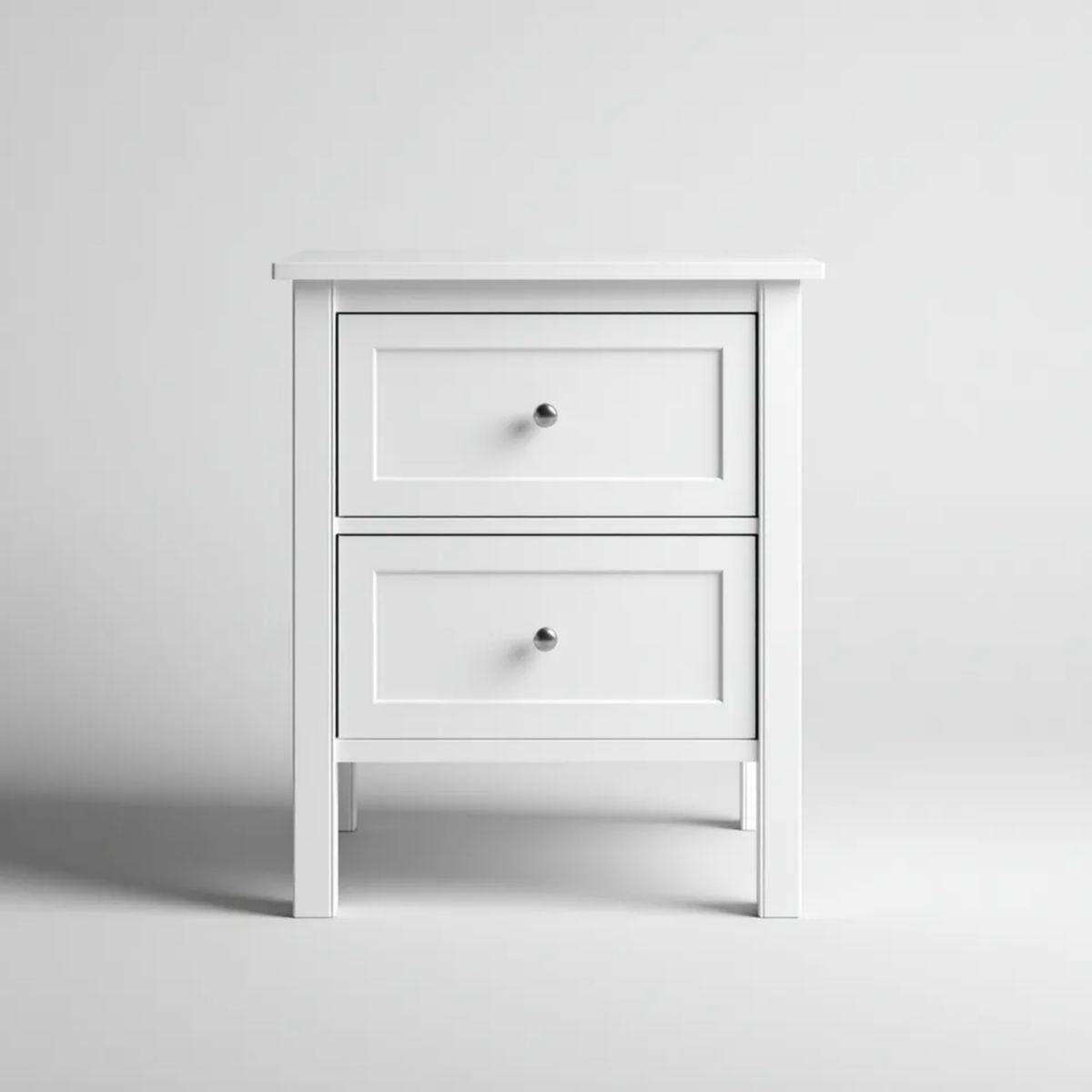 Biała szafka nocna z płyty MDF 45 x 35 x 60 cm z 2 szufladami