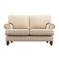 Dwuosobowa sofa z poliestru kremowo-beżowa w paski 160 x 85 x 90 cm