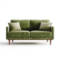 Zielona dwuosobowa sofa aksamitna 160 × 82 × 84 cm z drewnianymi nogami