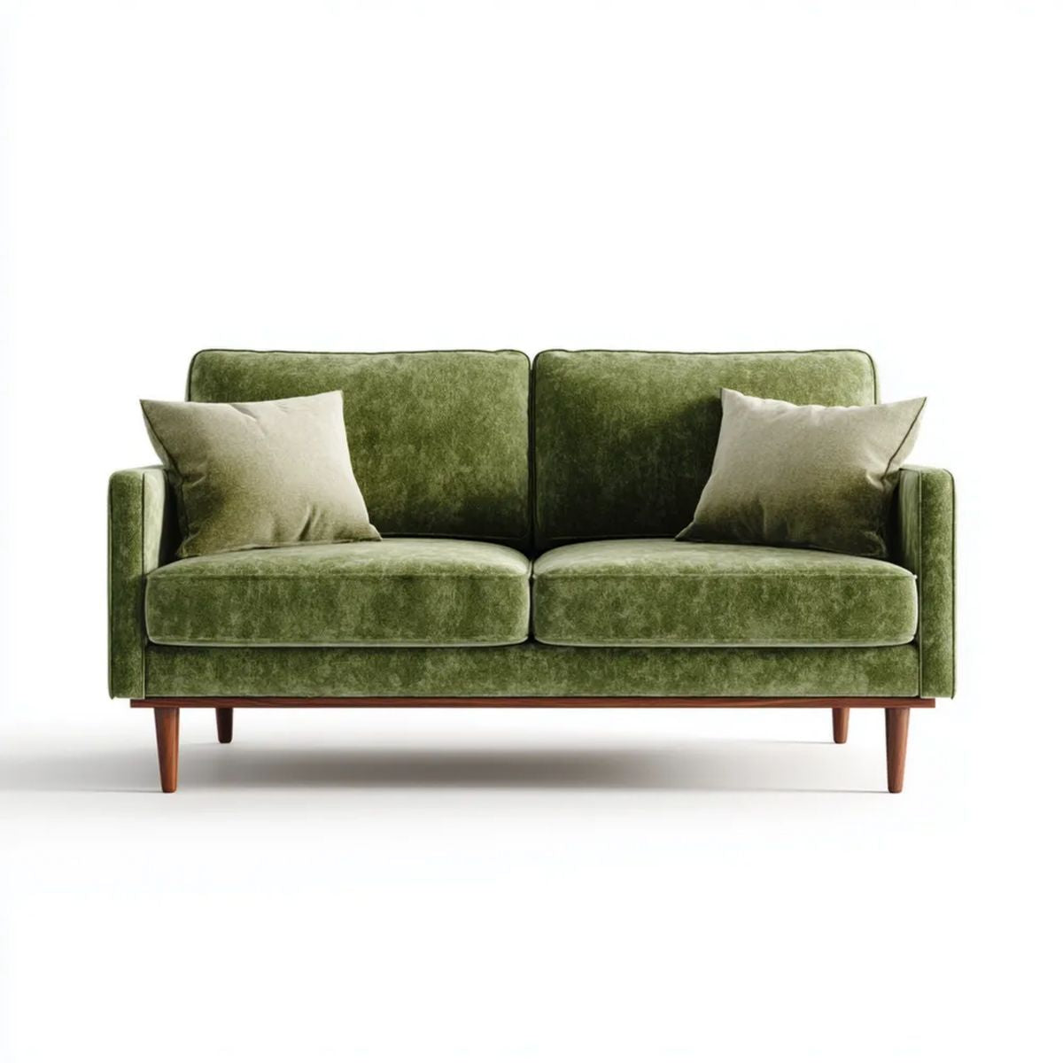 Zielona dwuosobowa sofa aksamitna 160 × 82 × 84 cm z drewnianymi nogami