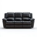 Trzyosobowa sofa ze skóry PU czarna, 210 × 95 × 100 cm