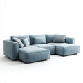 Modułowa sofa narożna 3-osobowa z poliestru, niebieskoszara, 280 × 180 × 72 cm, lewostronna, w kształcie L