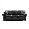 Trzyosobowa sofa grafitowa ze sztruksu poliestrowego 210 × 90 × 88 cm