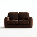 Dwuosobowa sofa brązowa z poliestrowego sztruksu 160 x 90 x 82 cm