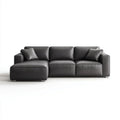 Lewostronna sofa narożna ze skóry syntetycznej czarna/szara 280 × 170 × 85 cm
