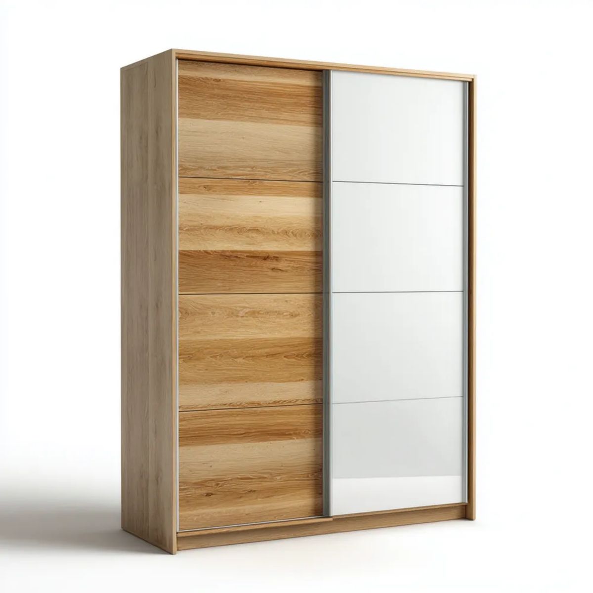 Szafa przesuwna z płyty wiórowej laminowanej 180 × 60 × 220 cm dąb sonoma/biała